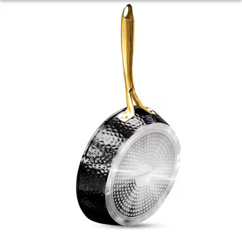 GRANITESTONE Charleston Collection 12” Alum. Hammered Nonstick Frying Pan Black